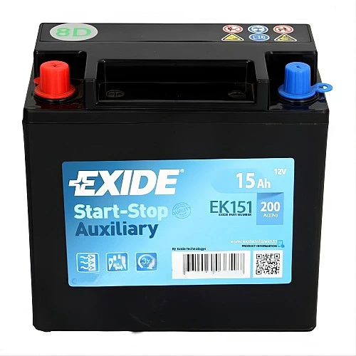 Акумулатор EXIDE AUXILIARY AGM 15Ah/200A L+