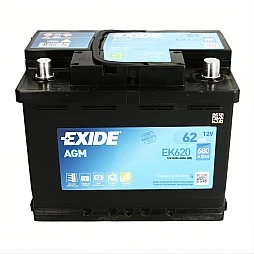 Акумулатор EXIDE AGM 62Ah/680A R+
