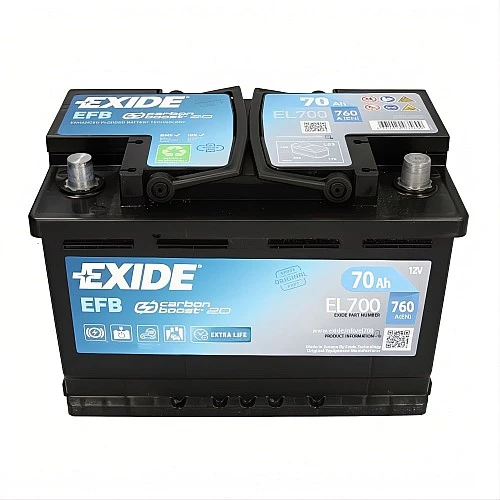 Акумулатор EXIDE EFB 70Ah/760A R+