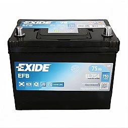 Акумулатор EXIDE EFB 75Ah/750A R+
