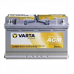 Акумулатор VARTA PROFESSIONAL DUAL PURPOSE AGM 80Ah/800A R+